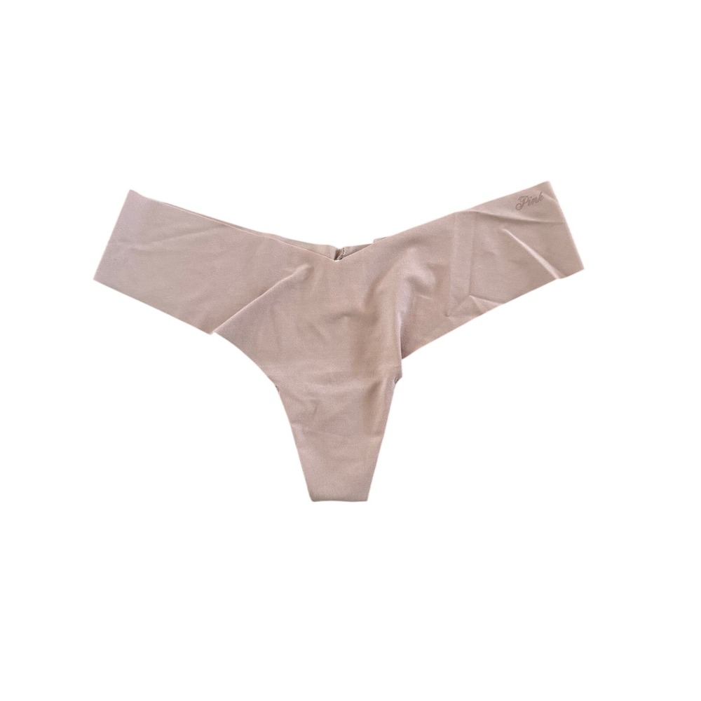 Victoria's Secret PINK No Show Thong Panty Bundle of  3 XL Blush Tan Leopard NEW - Picture 9 of 11
